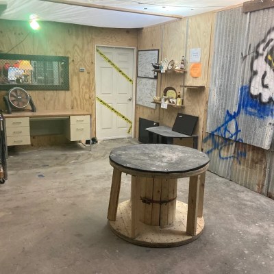 a graffiti covered building