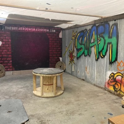 a graffiti covered building