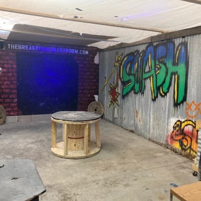 a graffiti covered building